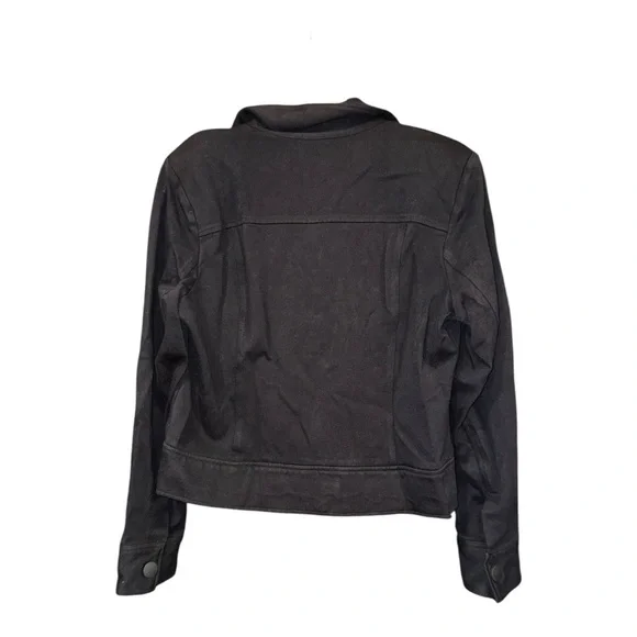 Cabi Black Stretch Utility Jacket Women’s Medium Textured Knit Button Front BJ2 - Picture 3 of 6